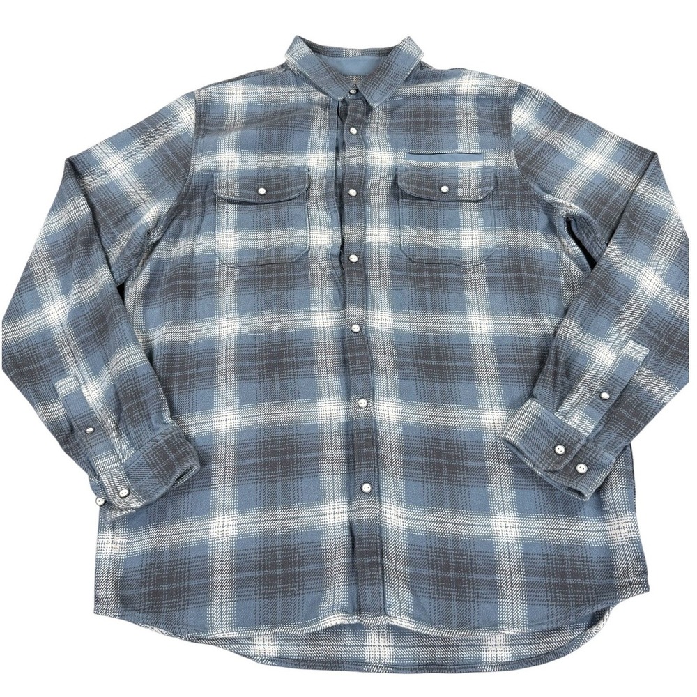 5.11 Tactical Flannel Shirt Mens Large Blue Plaid Excellent Snap Button Utility